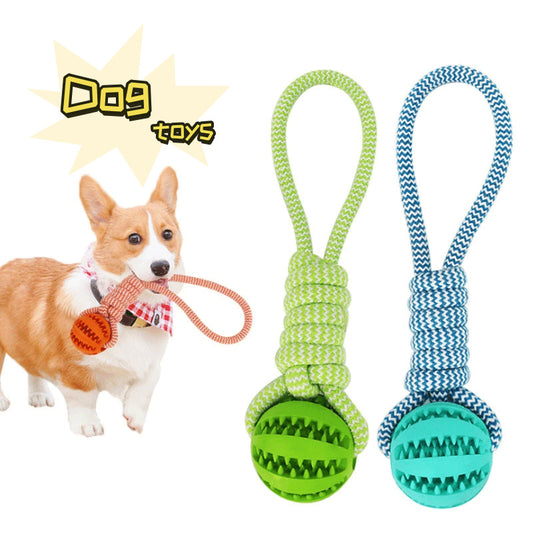 Interactive Treat Rope Rubber Leaking Balls