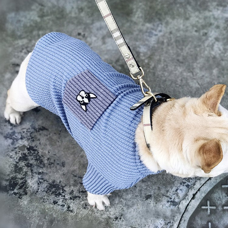 Embroidered dog T-shirt with pocket