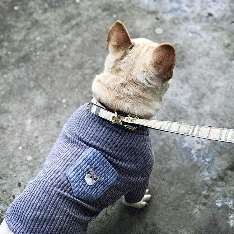 Embroidered dog T-shirt with pocket