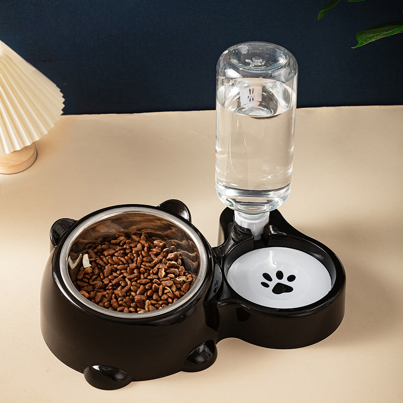 Cat Food And Water Bowl Set