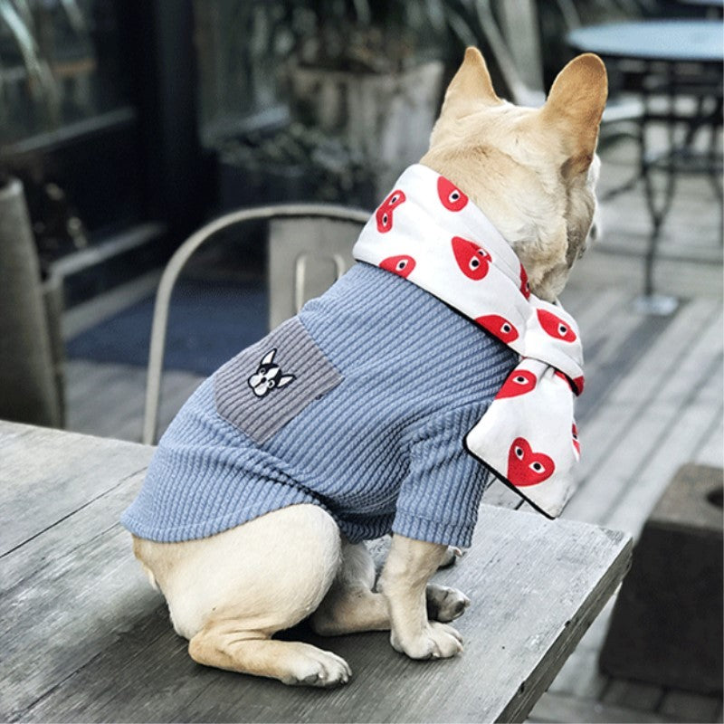 Embroidered dog T-shirt with pocket