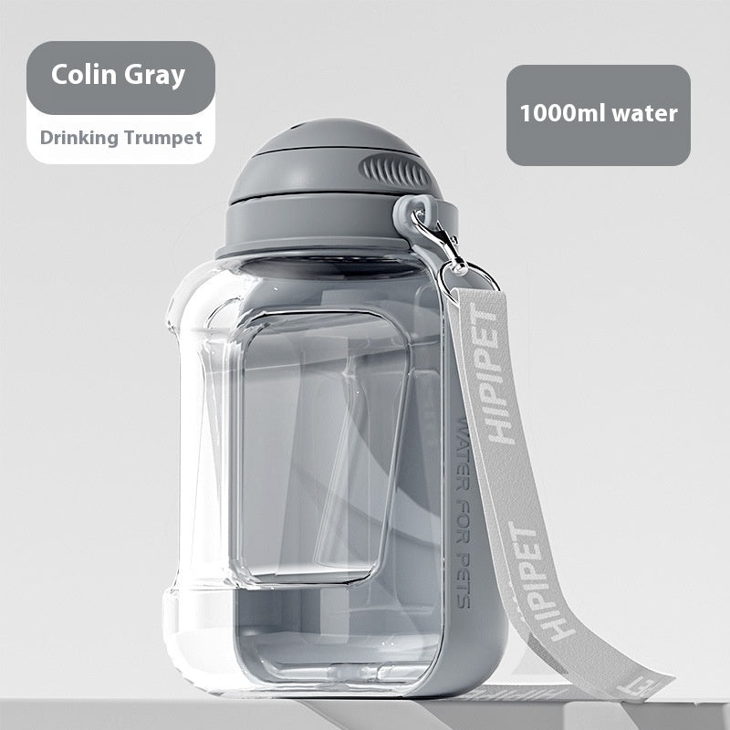 Portable pet water bottle with bowl