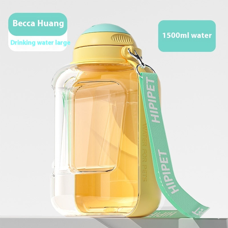 Portable pet water bottle with bowl