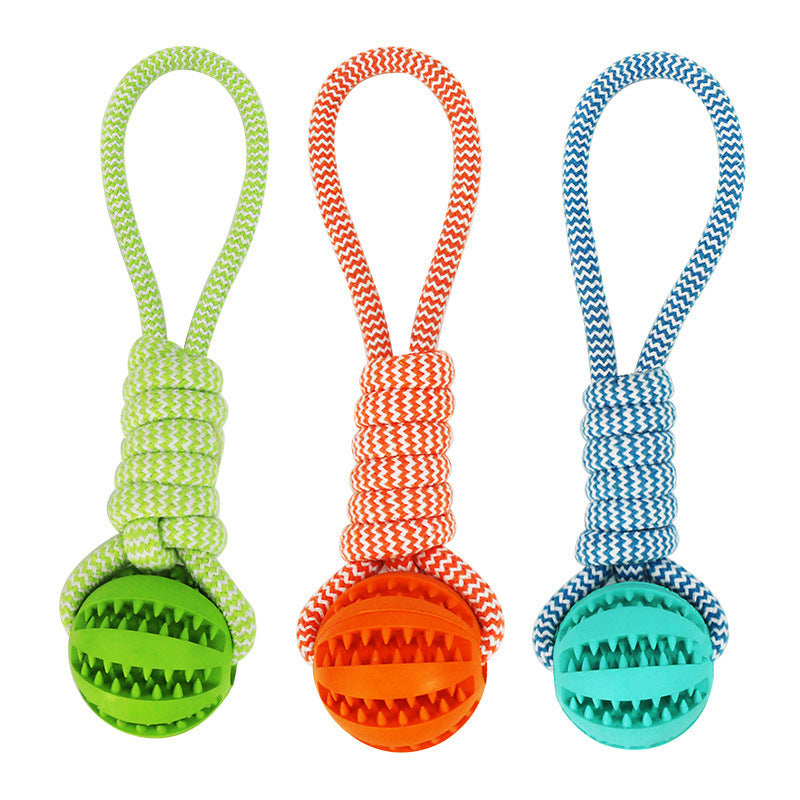 Interactive Treat Rope Rubber Leaking Balls