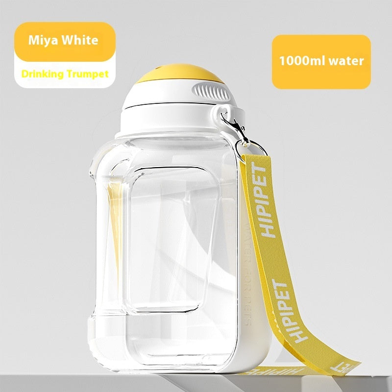 Portable pet water bottle with bowl