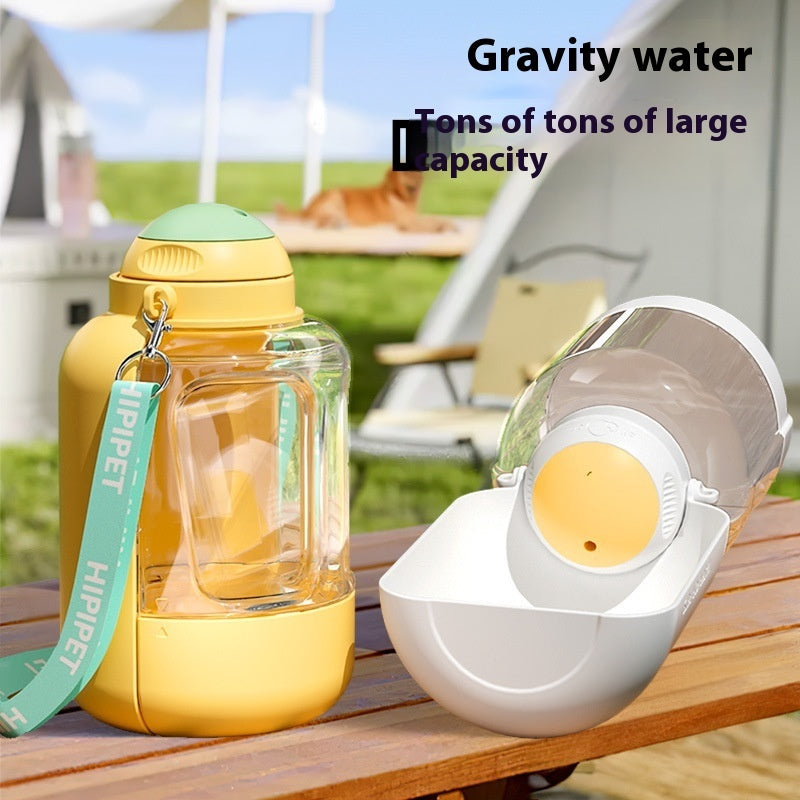 Portable pet water bottle with bowl