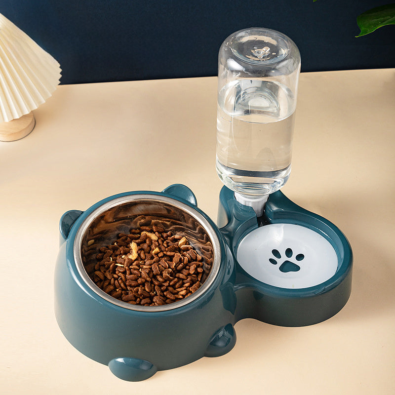 Cat Food And Water Bowl Set