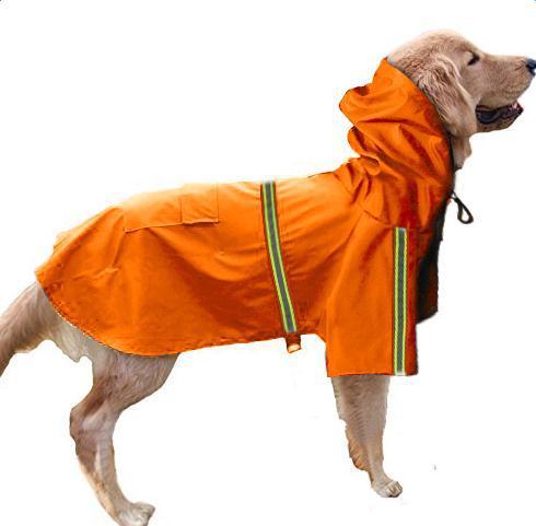 Reflective dog raincoat