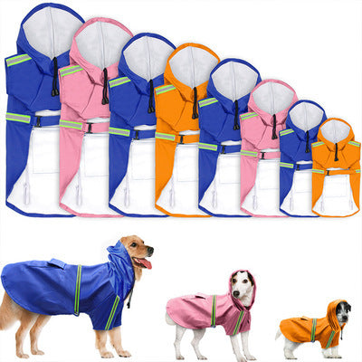 Reflective dog raincoat