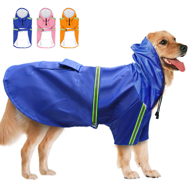 Reflective dog raincoat