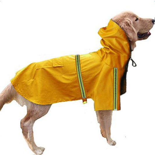 Reflective dog raincoat