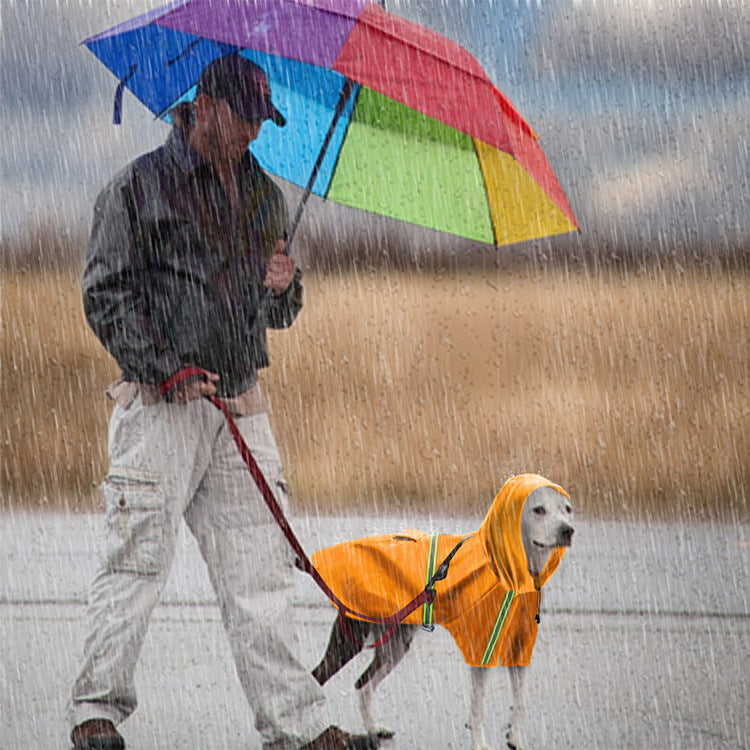 Reflective dog raincoat