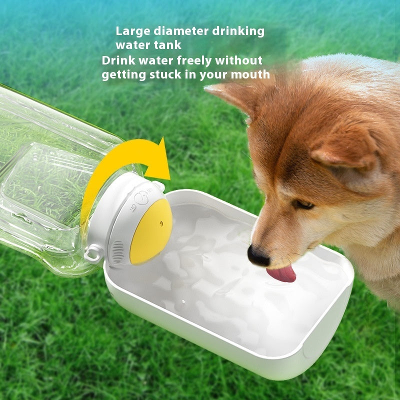 Portable pet water bottle with bowl