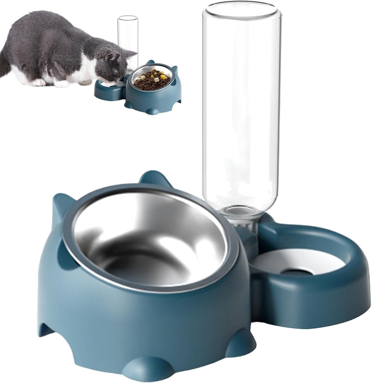 Cat Food And Water Bowl Set