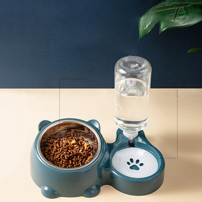 Cat Food And Water Bowl Set