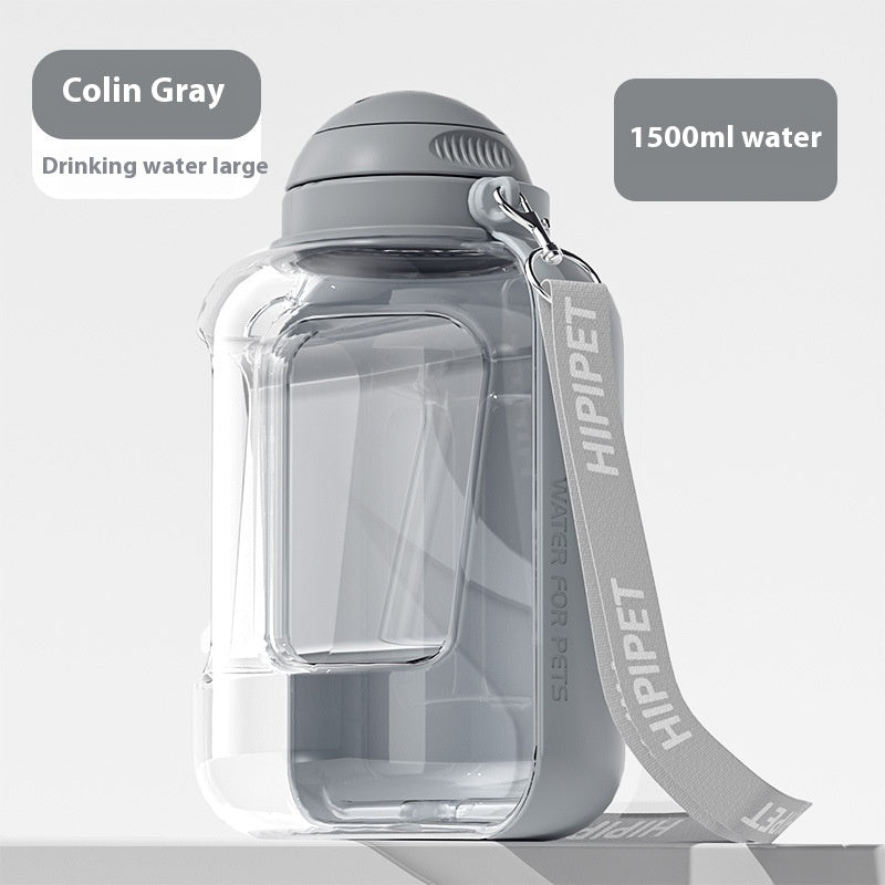 Portable pet water bottle with bowl