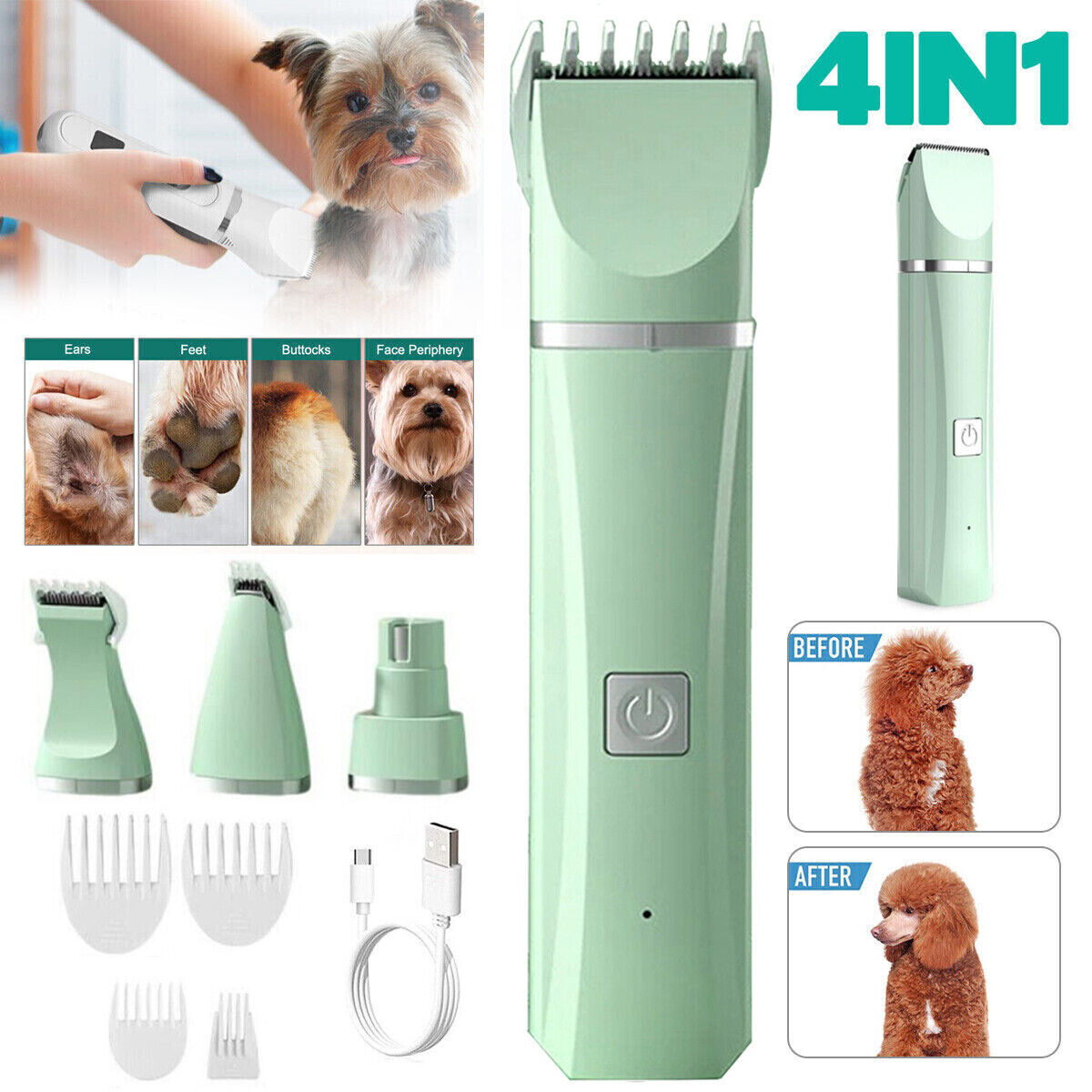 Professional Pet Hair Grooming Cordless Trimmer Shaver Kit