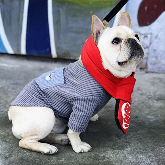 Embroidered dog T-shirt with pocket