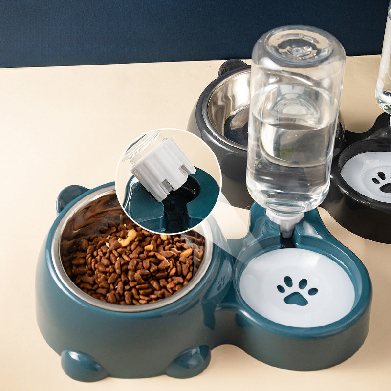 Cat Food And Water Bowl Set