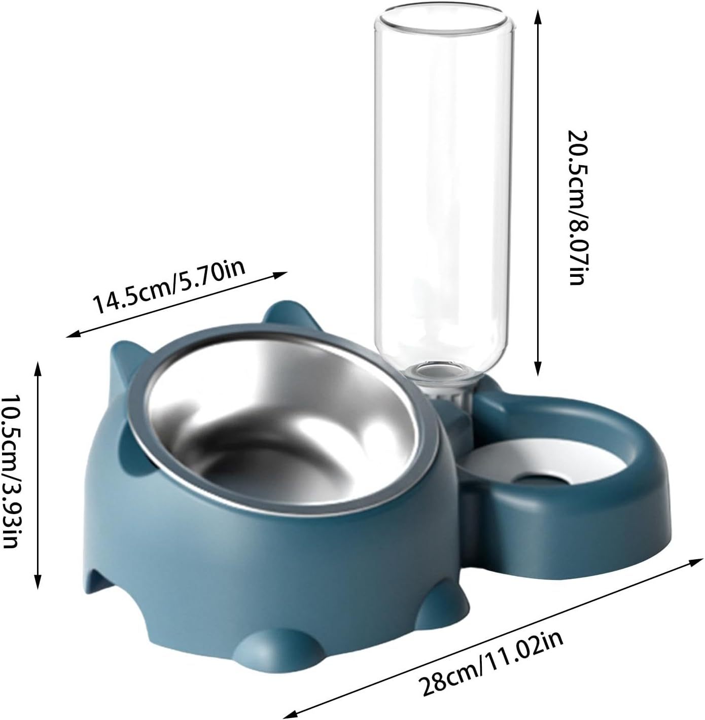 Cat Food And Water Bowl Set