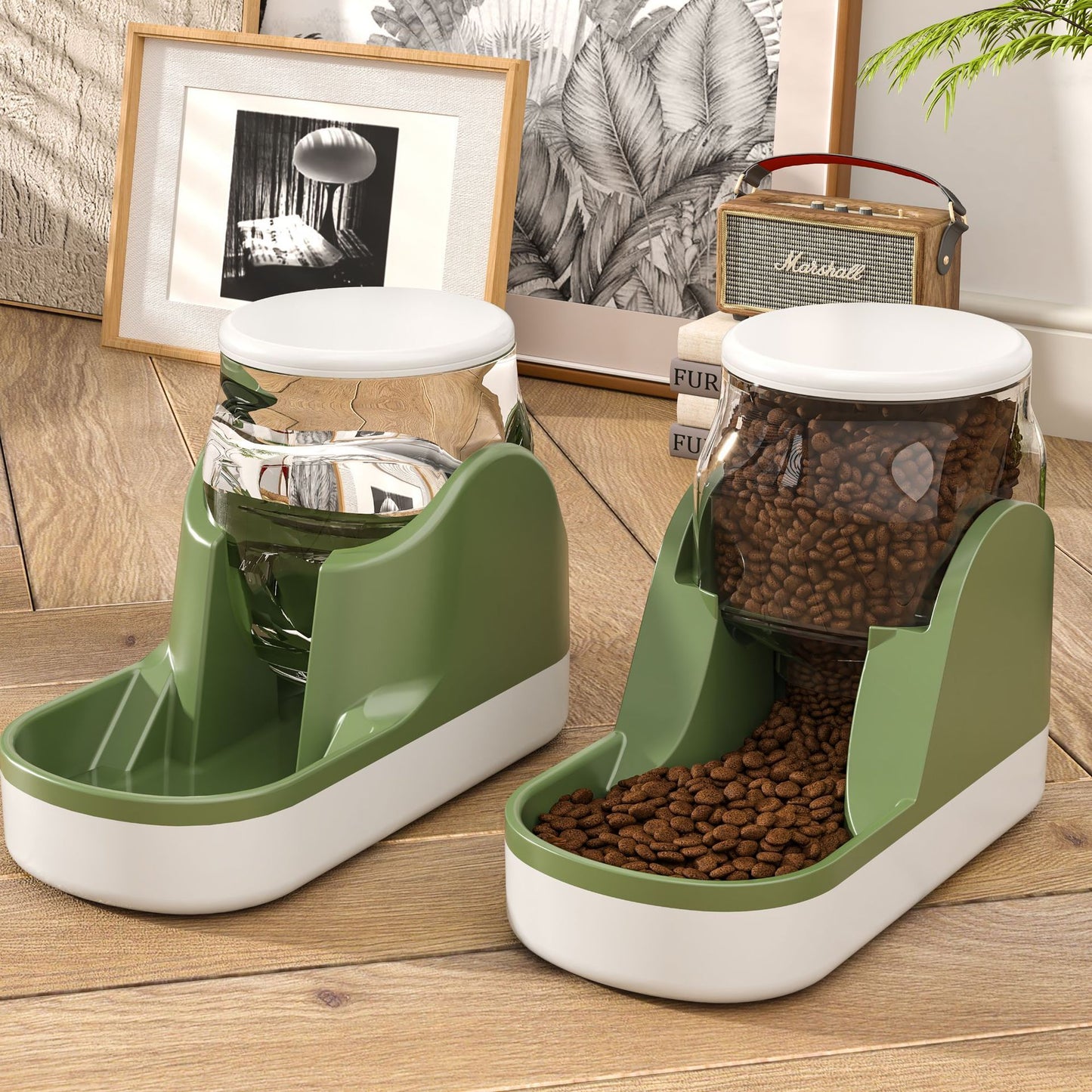 Automatic pet foot and water dispenser