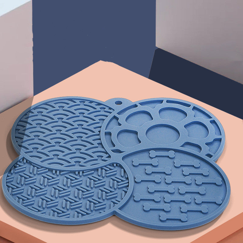 Cat Anti-choke Pet Slow Food Mat Dog Slow Food Feeding Mat Slow Feeding Coasters Suction Cup Silica Gel Pad