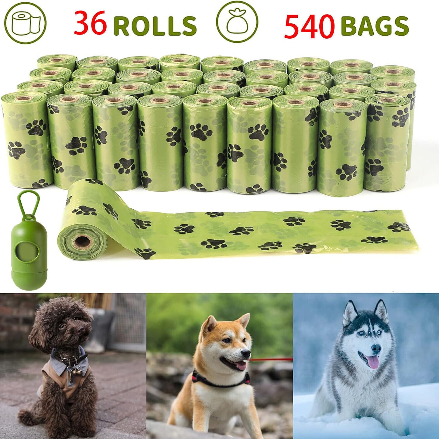 Large Biodegradable Eco Poo Waste Bags 540 pcs