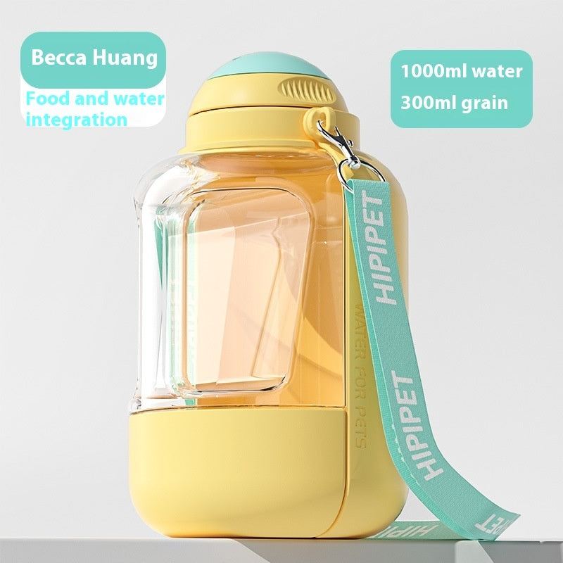 Portable pet water bottle with bowl