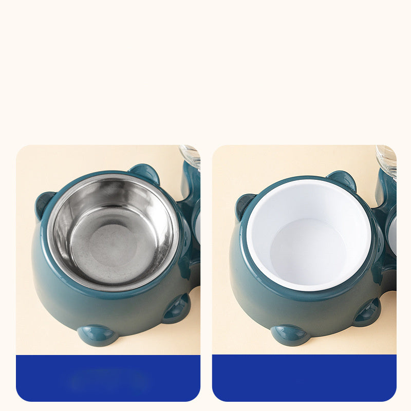 Cat Food And Water Bowl Set